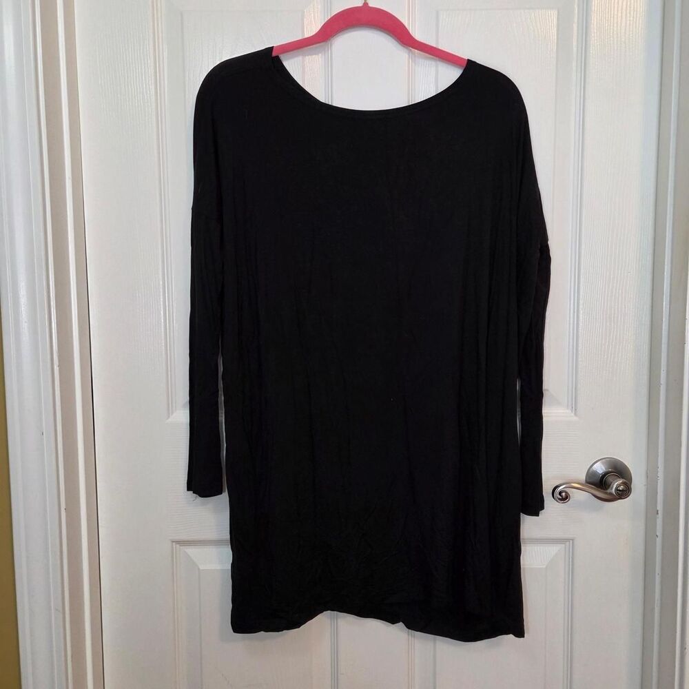 [PICO 1988] NWT Black Bamboo Drop Shoulder LS Tunic Top Women's Size Small
